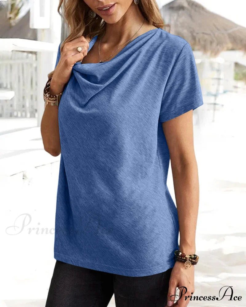 Brief T-shirt - Neck Cowl Sleeves