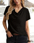 Brief T-shirt - Neck Cowl Sleeves