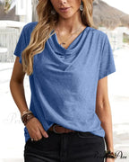 Brief T-shirt - Neck Cowl Sleeves