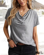 Brief T-shirt - Neck Cowl Sleeves