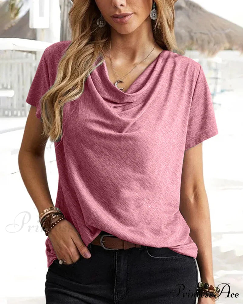 Brief T-shirt - Neck Cowl Sleeves