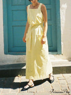 Bright Backless Stylish Tank Shift Dress