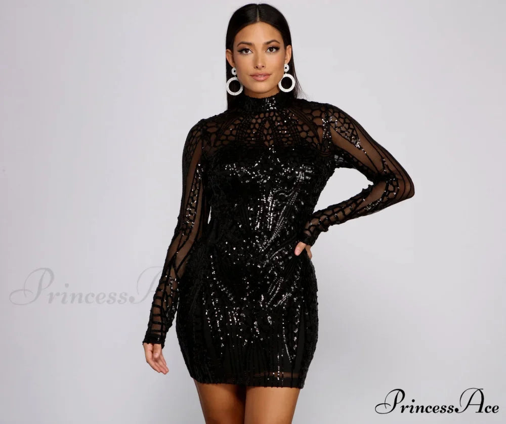 Bring The Drama Charming Sequin Mini Dress