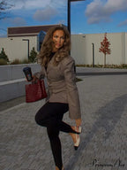 Brown Checked Suit Jacket