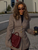 Brown Checked Suit Jacket