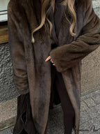 Brown Extended Sleeve Soft Furry Jacket
