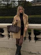 Brown Extended Sleeve Suit Jacket