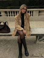 Brown Extended Sleeve Suit Jacket