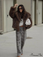 Brown Gentle Fluffy Woolen Jacket