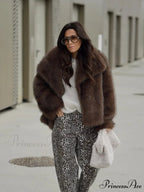 Brown Gentle Fluffy Woolen Jacket