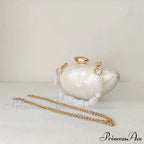 Brown Marble Acrylic Box Evening Clutch Bag