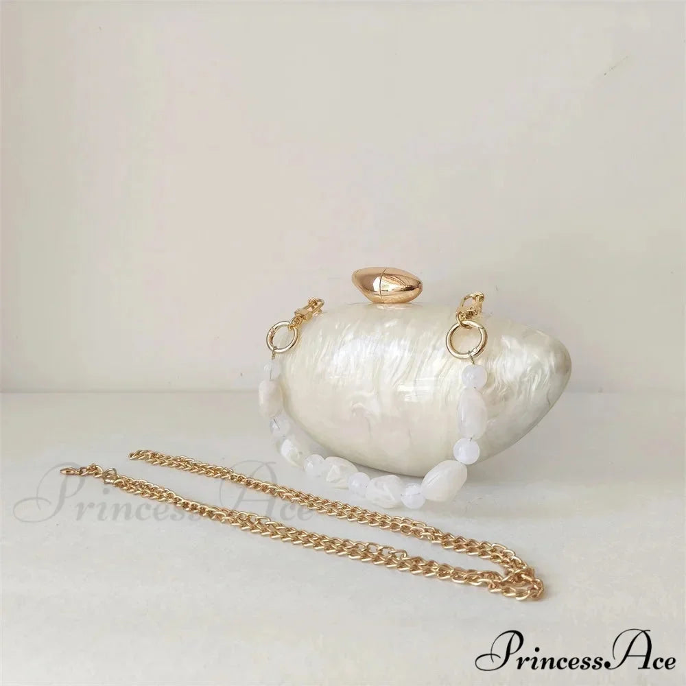 Brown Marble Acrylic Box Evening Clutch Bag