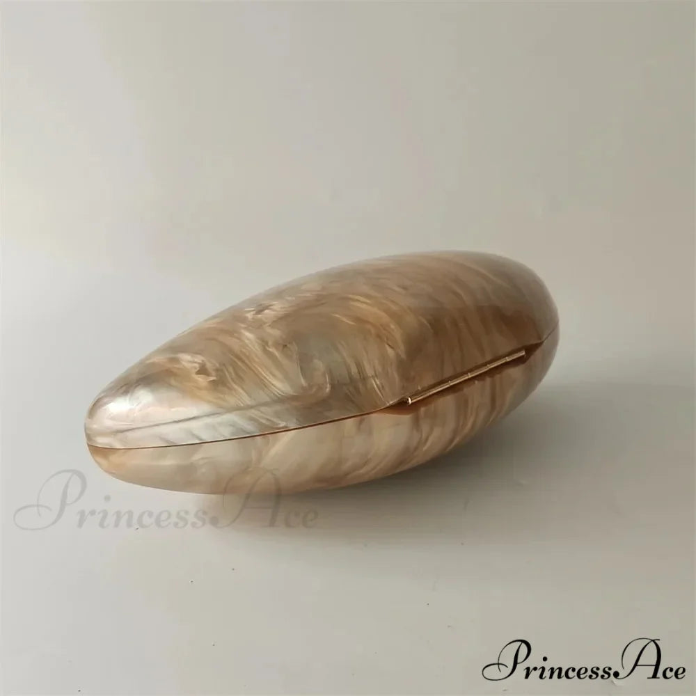 Brown Marble Acrylic Box Evening Clutch Bag