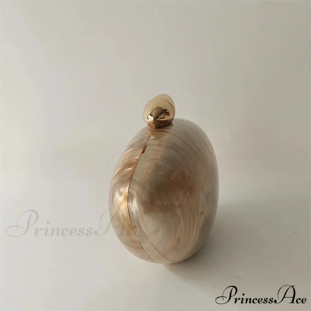 Brown Marble Acrylic Box Evening Clutch Bag