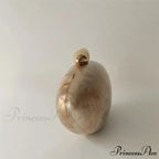 Brown Marble Acrylic Box Evening Clutch Bag