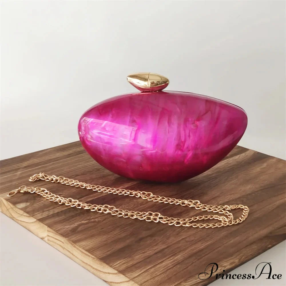 Brown Marble Acrylic Box Evening Clutch Bag