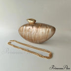 Brown Marble Acrylic Box Evening Clutch Bag