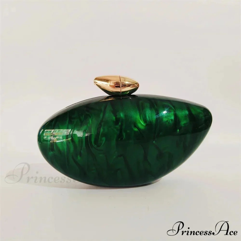 Brown Marble Acrylic Box Evening Clutch Bag