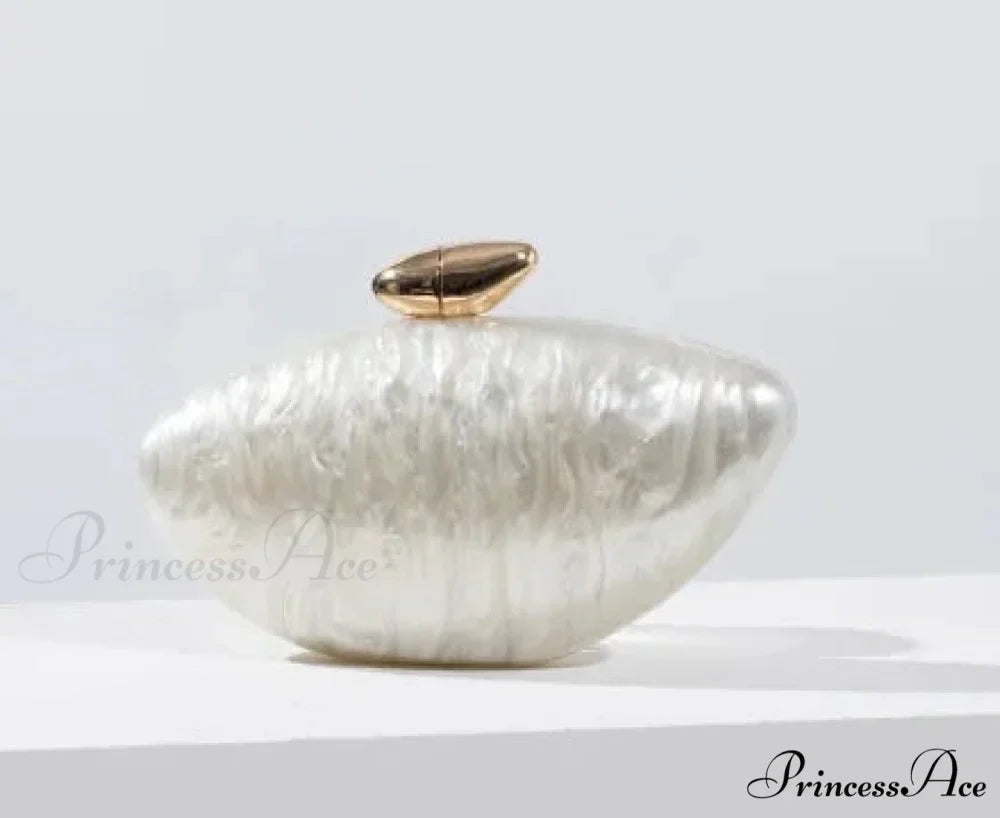 Brown Marble Acrylic Box Evening Clutch Bag