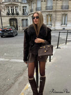 Brown Patchwork Suede Leather CoatRevised: Tan Assorted Suede Leather Jacket