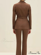 Brown Sophisticated Single Buttoned Suit Jacket