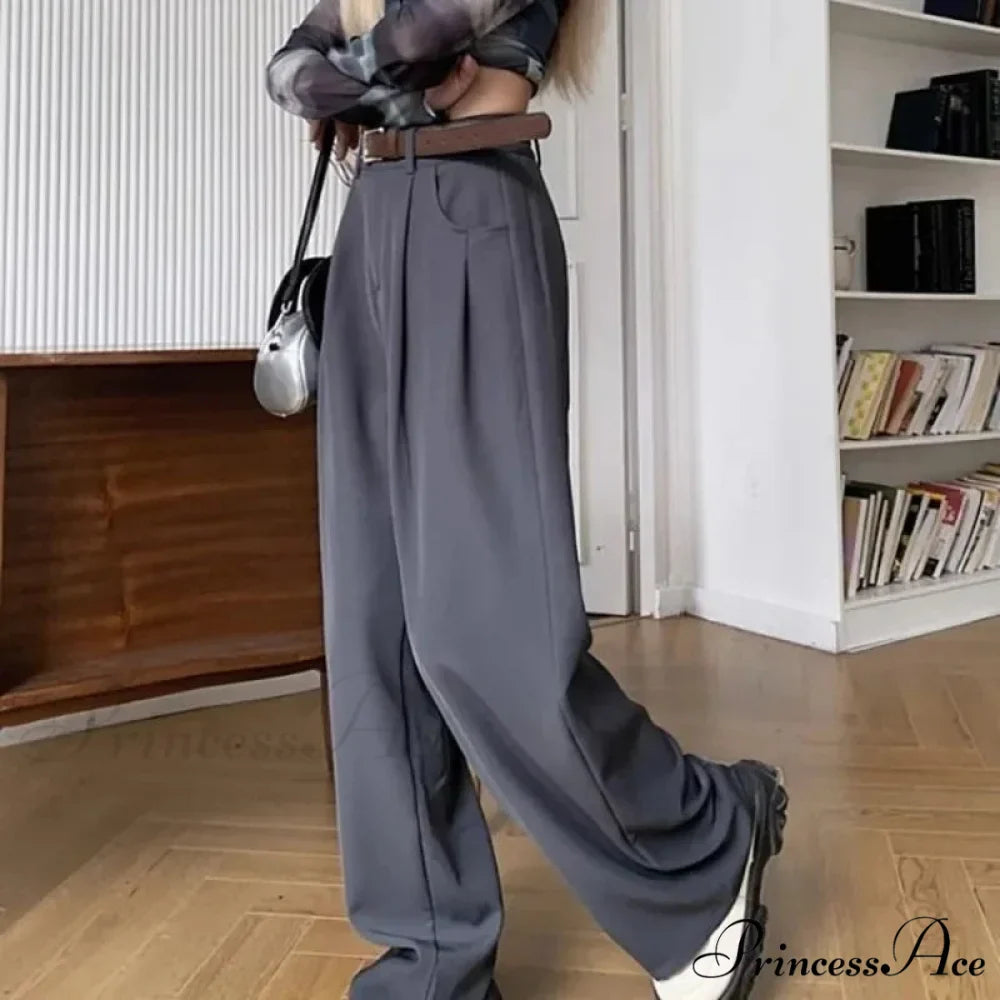 Brown Suit Baggy Office Trousers