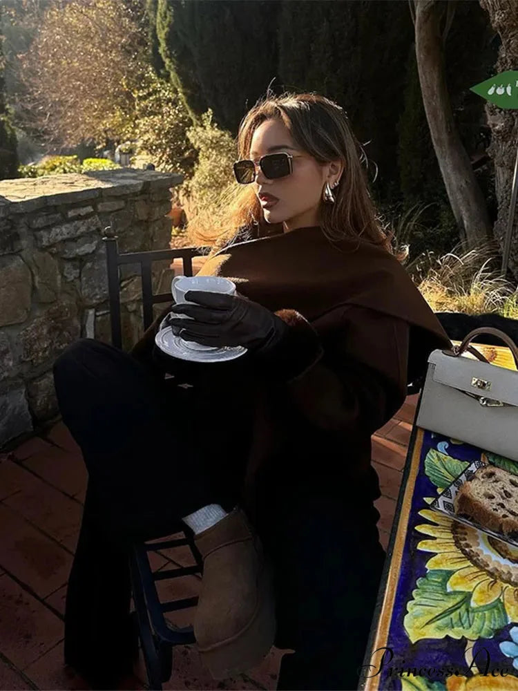 Brown Woolen Brief Jacket