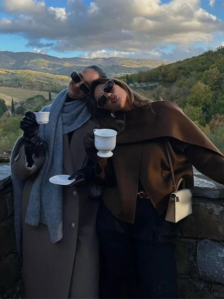 Brown Woolen Brief Jacket