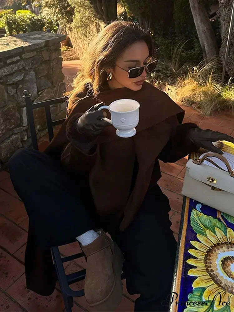 Brown Woolen Brief Jacket