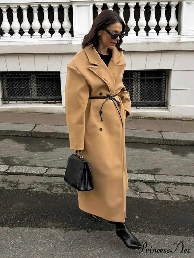 Brown Woolen Dual Buttoned Coat