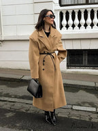 Brown Woolen Dual Buttoned Coat