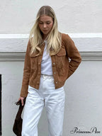 Brown Woolen Extended Sleeve Brief Jacket