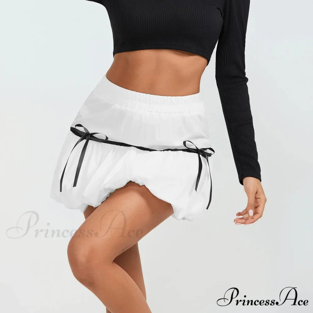 Bubble Ribbon A-Line Skirt