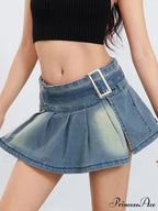 Buckled Folded A-Line Skirt