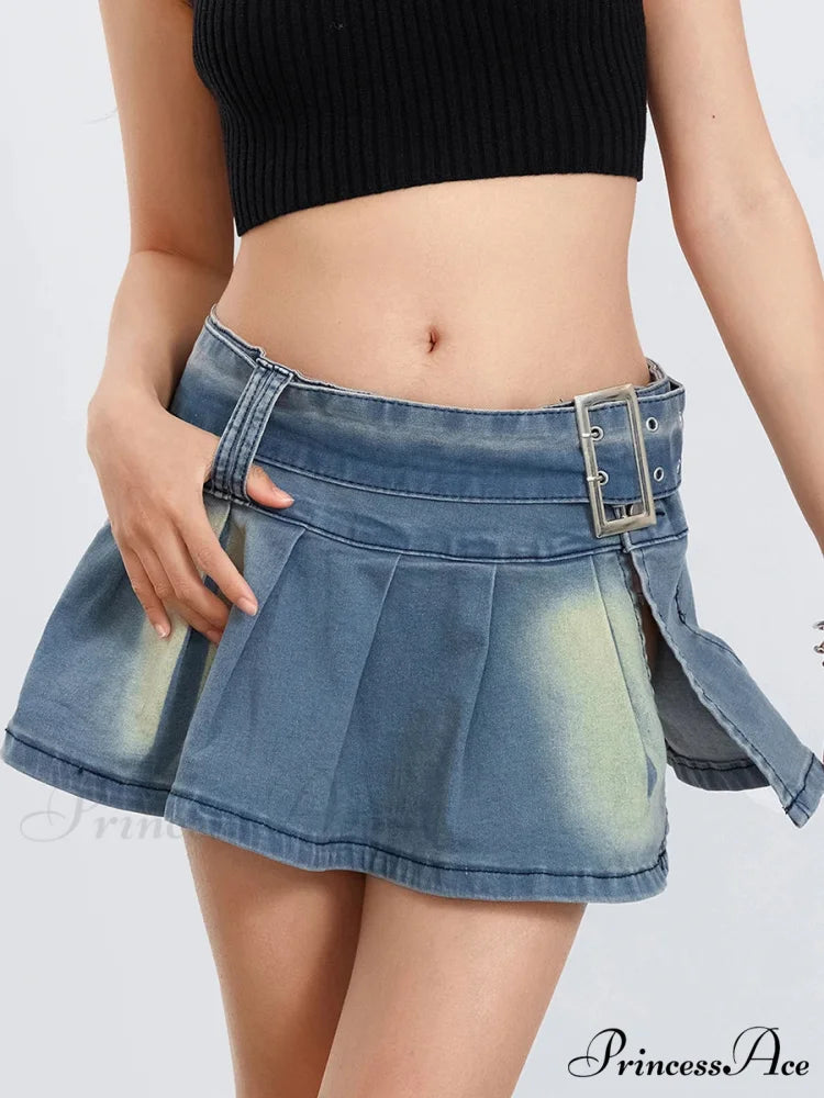 Buckled Folded A-Line Skirt