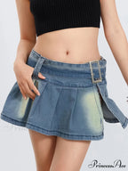 Buckled Folded A-Line Skirt