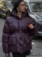 Burgundy Red Warm Cotton Coat