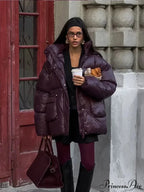 Burgundy Red Warm Cotton Coat