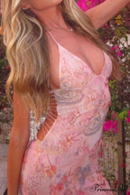 Butterfly Backless Midi Dress with Halterneck