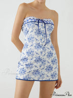 Butterfly Bouquet Floral Trendy Tube Short Dress