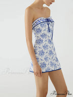 Butterfly Bouquet Floral Trendy Tube Short Dress