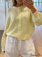 Button Down Airy Knit Cardigan