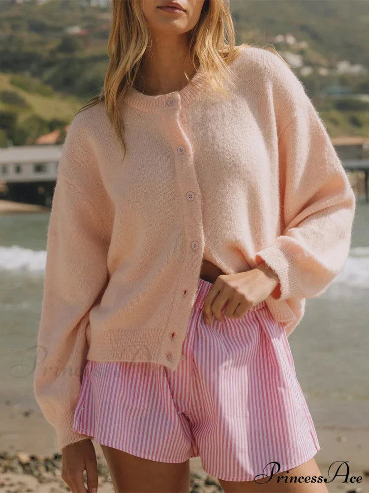 Button Down Airy Knit Cardigan