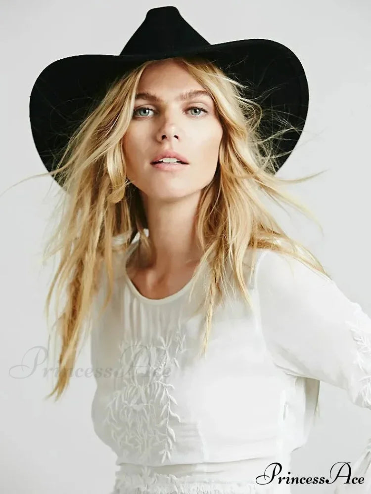 Button Down Hollow Embroidery Tall Waist Boho Dress