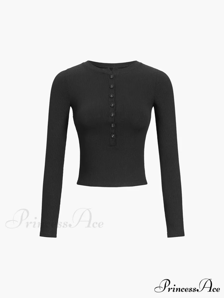 Button Down Long Trendy Sleeve Crop Shirt