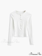 Button Down Long Trendy Sleeve Crop Shirt