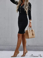 Button Front Graceful Jacquard Knitted Sweater