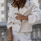 Button Patchwork Basic Style Coat