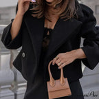 Button Patchwork Basic Style Coat