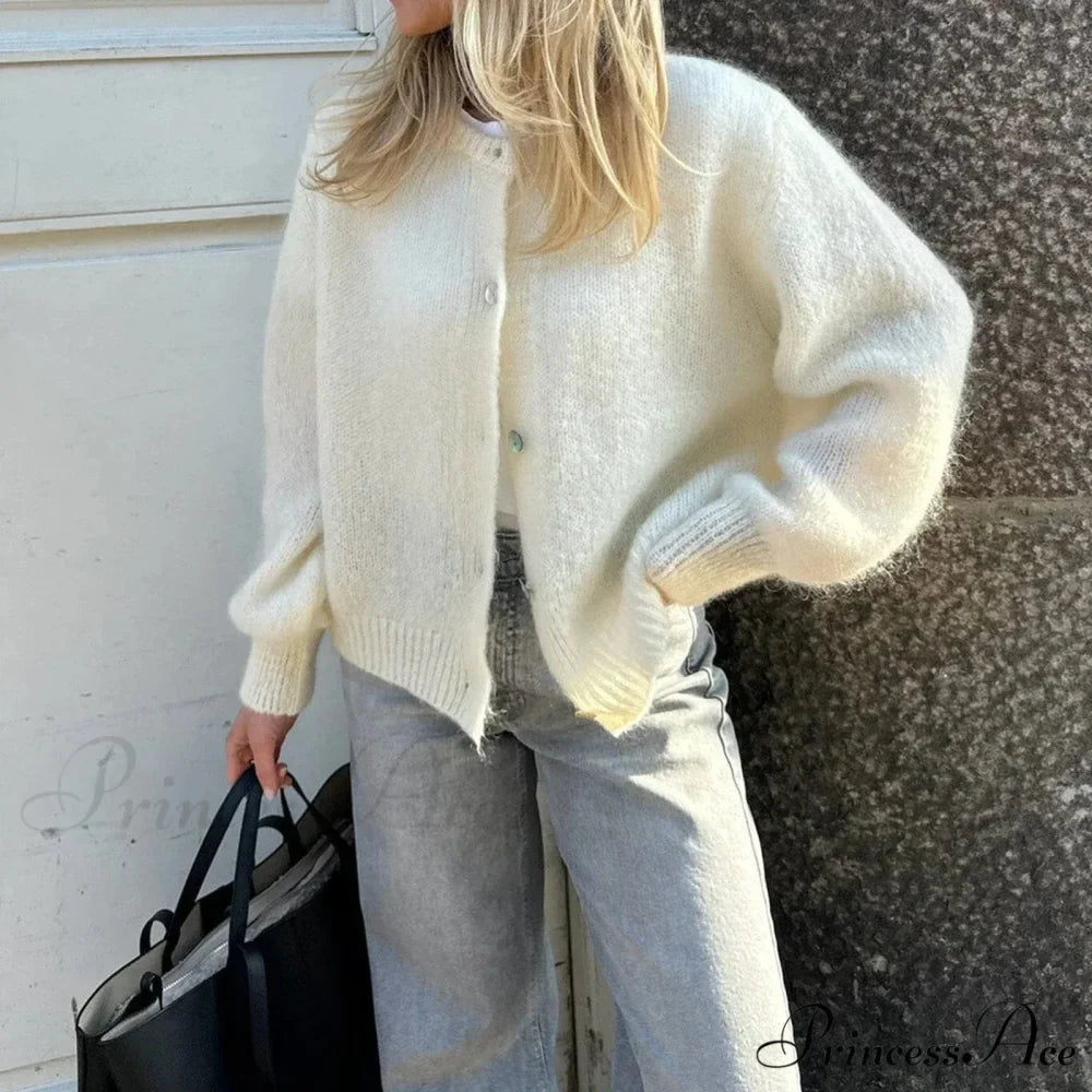 Button Up Airy Monochrome Cardigan